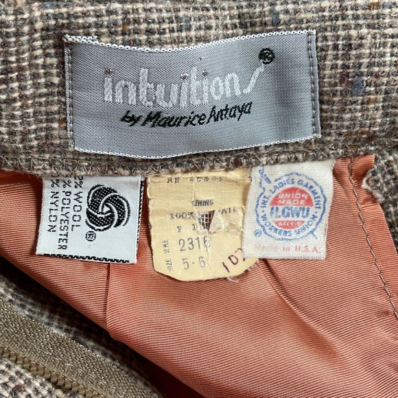 Intuition by Maurice Antaya Tweed Wool Blend Pleated Midi Skirt Size 5-6 USA - Picture 4 of 6